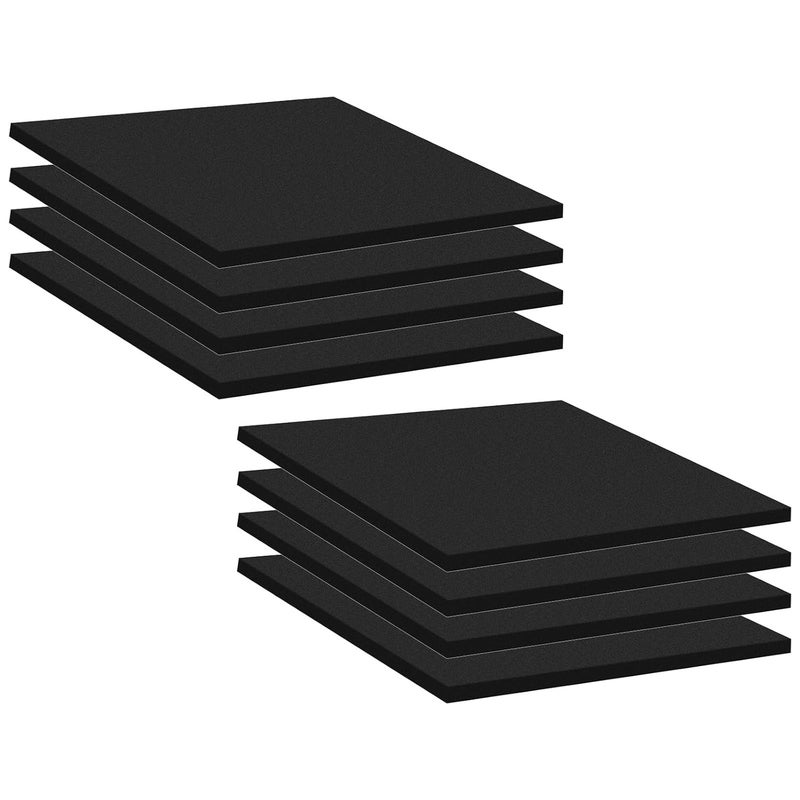 MXCELL 8Pcs Black EVA Foam Pad 6in x 6in x 1/4in High Density Closed Cell Foam Sheet Square Neoprene Rubber Insulation Padding Self Stick Anti-Slip Cushion for Crafts DIY Projects - Image 1